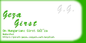 geza girst business card